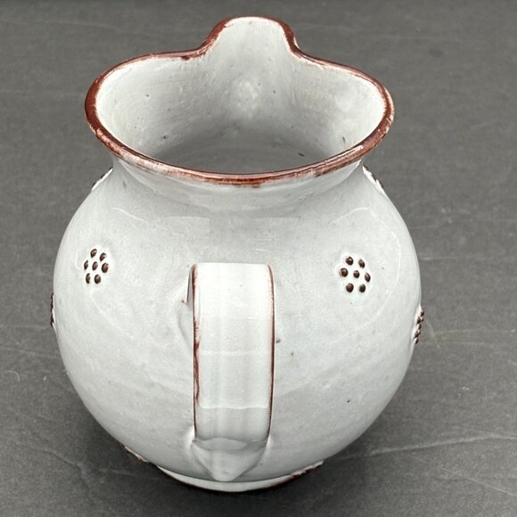 Handcrafted Ceramic Jug‎ Pitcher Raised Brown Accents Pottery Farmhouse Rustic - Picture 9 of 13